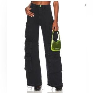 Hudson Jeans X Zoe Costello Janis High Rise Cargo Pant Wide Leg Black REVOLVE